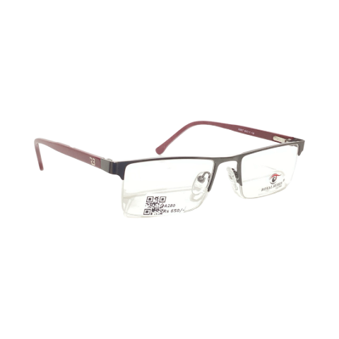 Royalberry 55807 Metal Metalic Gray Marron Rectangle Half Frame 50