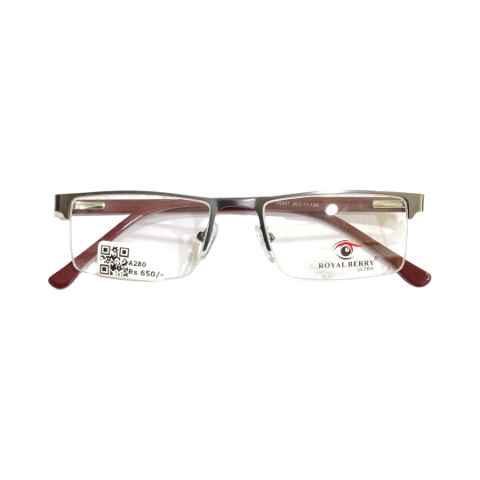 Royalberry 55807 Metal Metalic Gray Marron Rectangle Half Frame 50