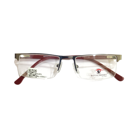 Royalberry 55807 Metal Metalic Gray Marron Rectangle Half Frame 50
