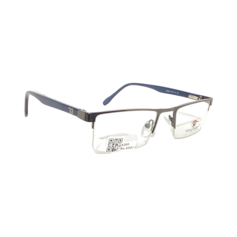 Royalberry 55806 Metal Metalic Gray  Rectangle Half Frame 49