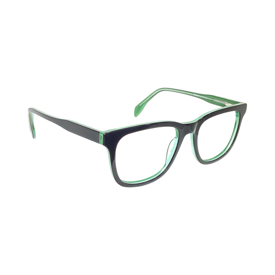 Playereyes Rb99008 Acetate Black Green Square Full Frame 53