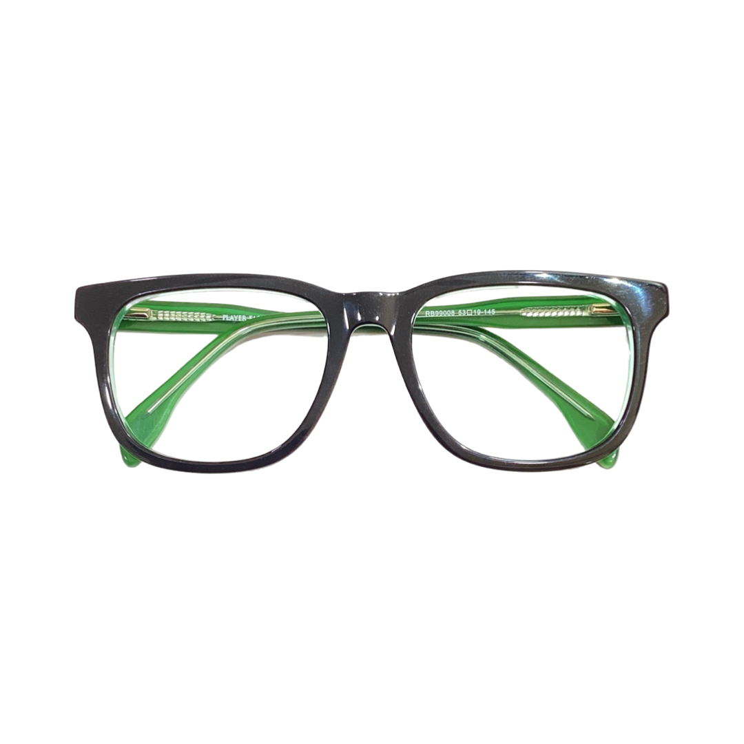 Playereyes Rb99008 Acetate Black Green Square Full Frame 53