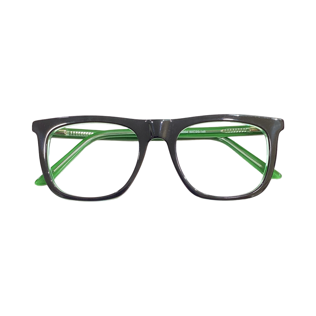 Playereyes Rb99004 Acetate Black Green Square Full Frame 50