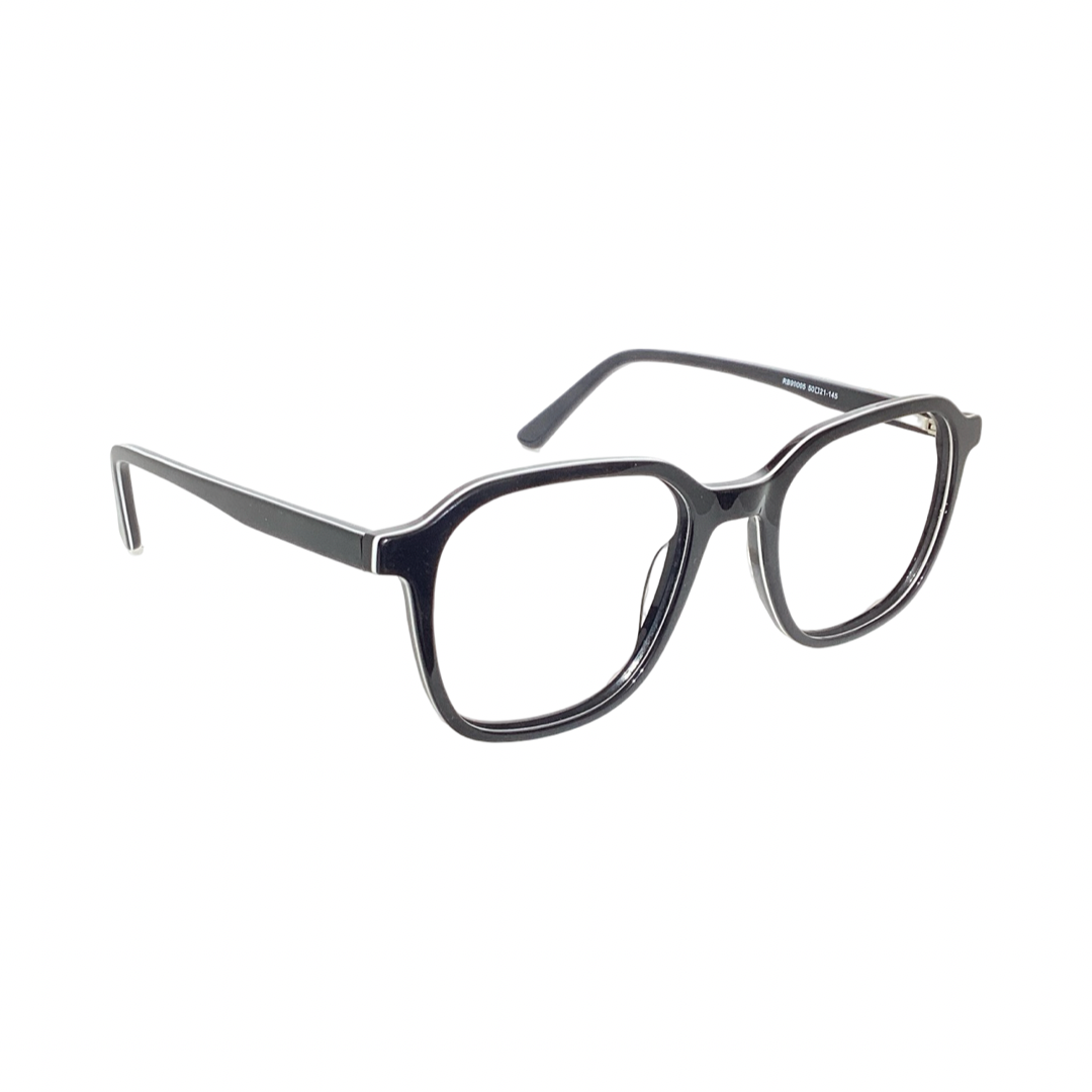 Playereyes Rb99005 Acetate Black white Hexagon Full Frame 50