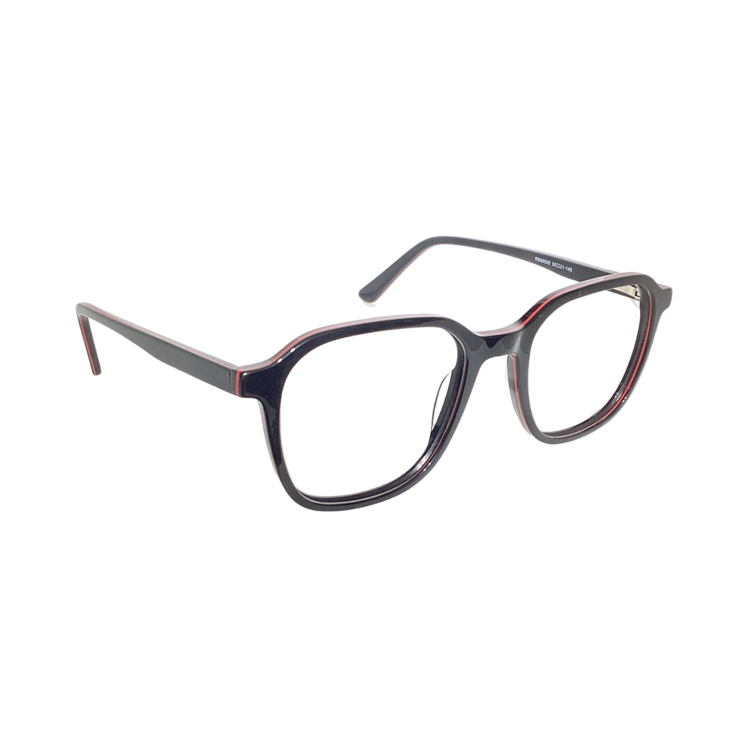 Playereyes Rb99005 Acetate Black Red Hexagon Full Frame 50