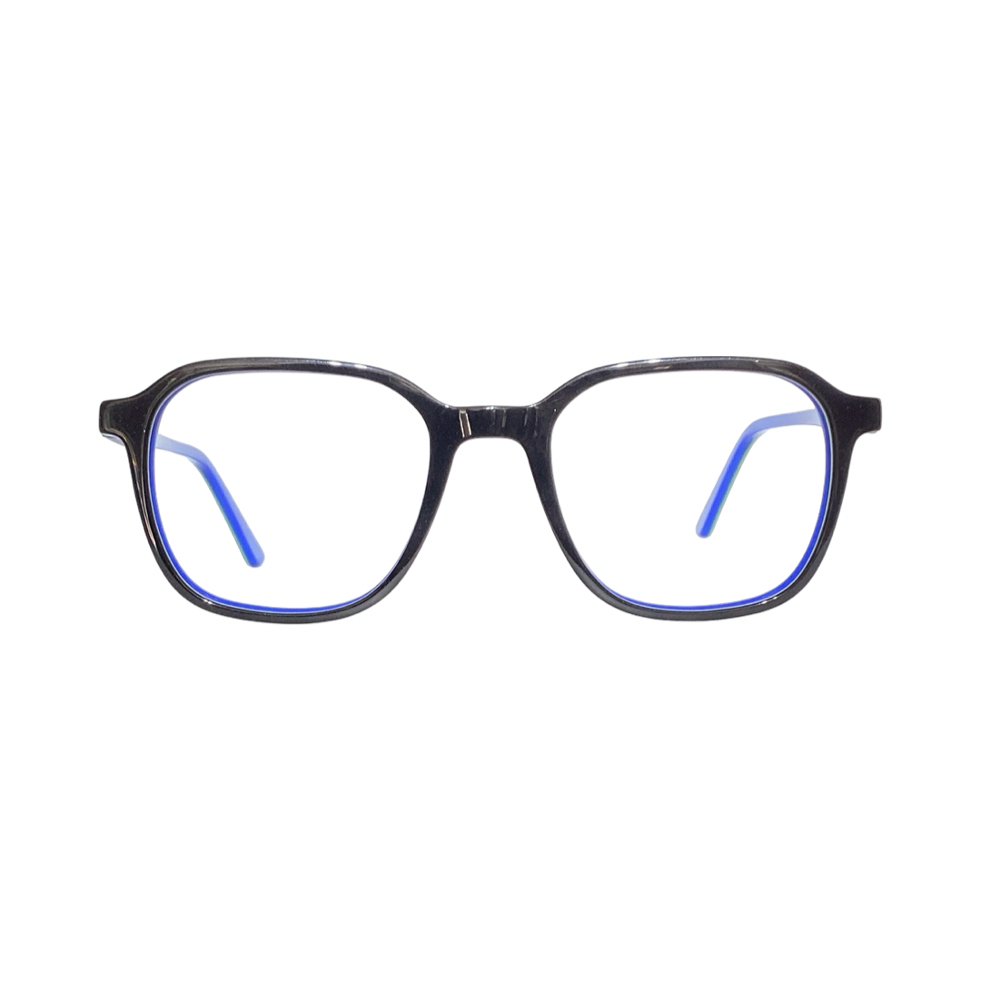 Playereyes Rb99005 Acetate Black Blue Hexagon Full Frame 50