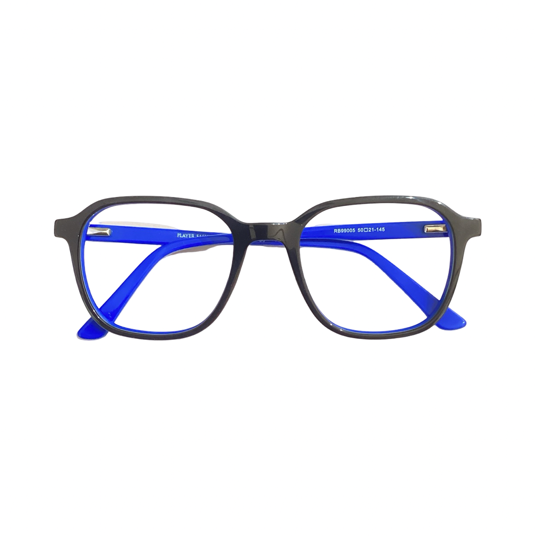 Playereyes Rb99005 Acetate Black Blue Hexagon Full Frame 50