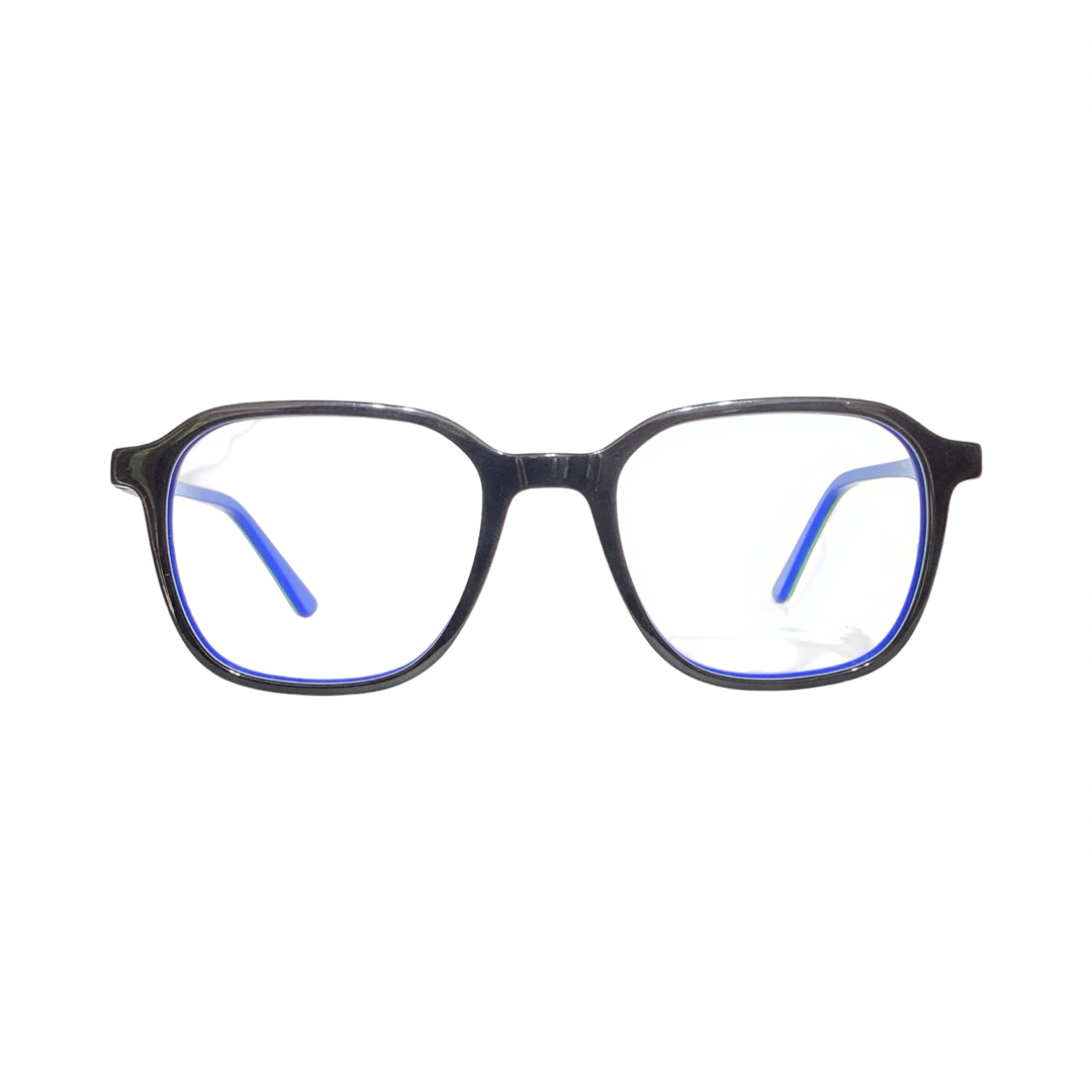 Playereyes Rb99005 Acetate Black Blue Hexagon Full Frame 50