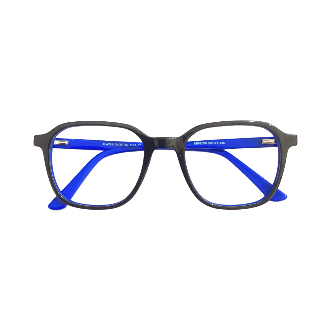 Playereyes Rb99005 Acetate Black Blue Hexagon Full Frame 50