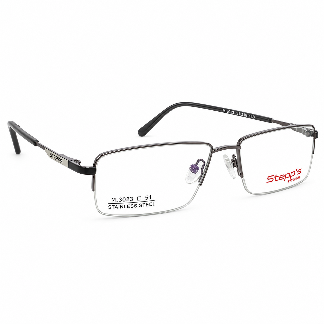 Steps M3023 Metal Metalic Gray Rectangle Half Frame 51
