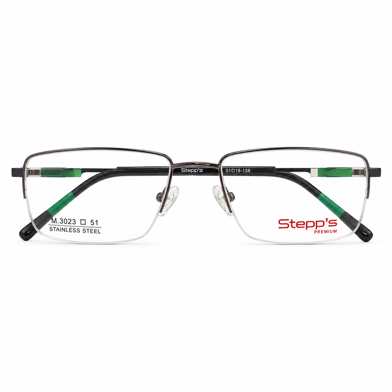 Steps M3023 Metal Metalic Gray Rectangle Half Frame 51