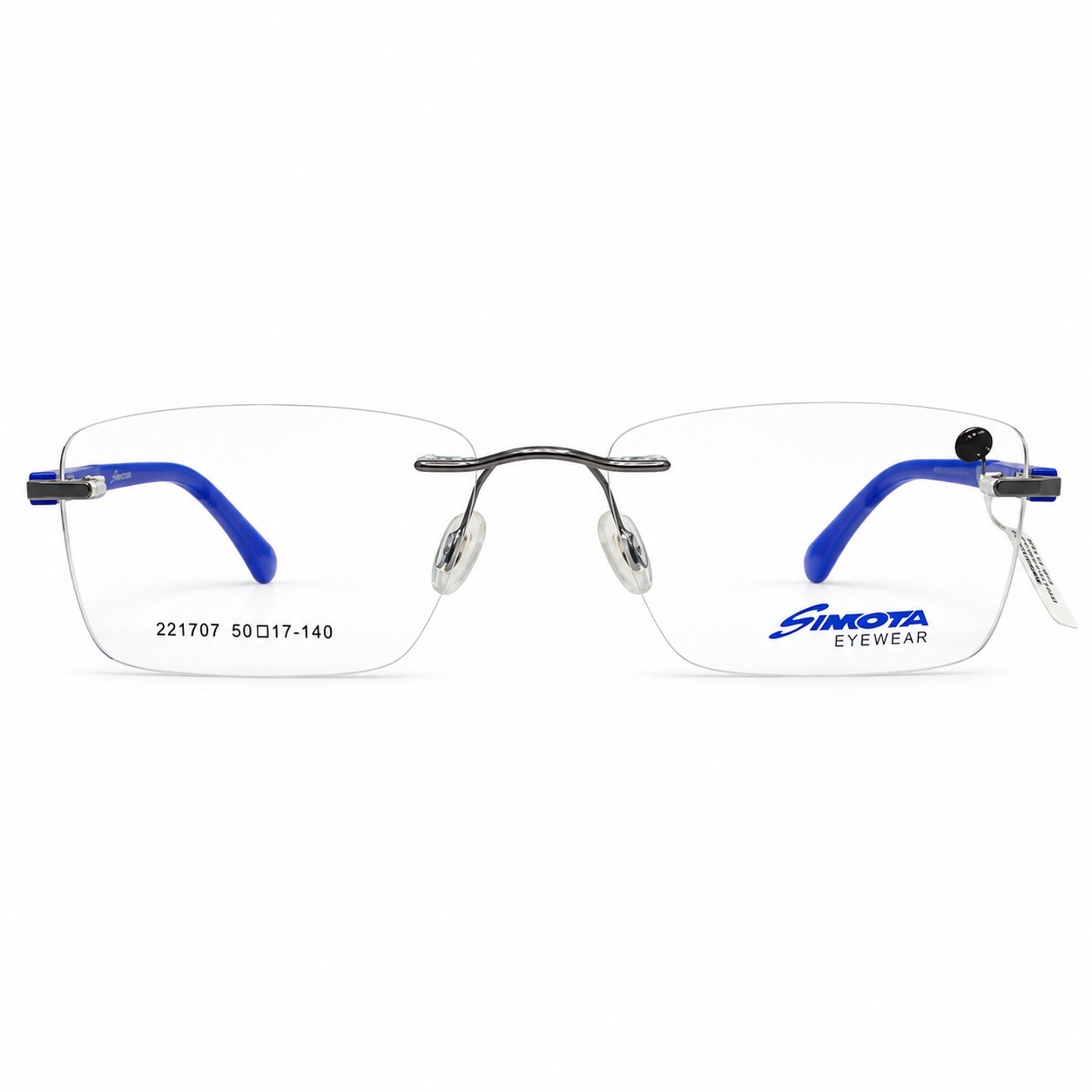 Simota 221707 Metal Metalic Gray Square Rimless 50