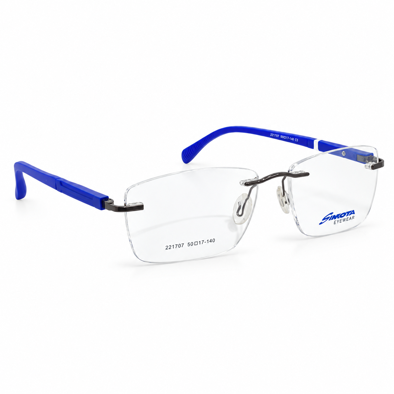 Simota 221707 Metal Metalic Gray Square Rimless 50