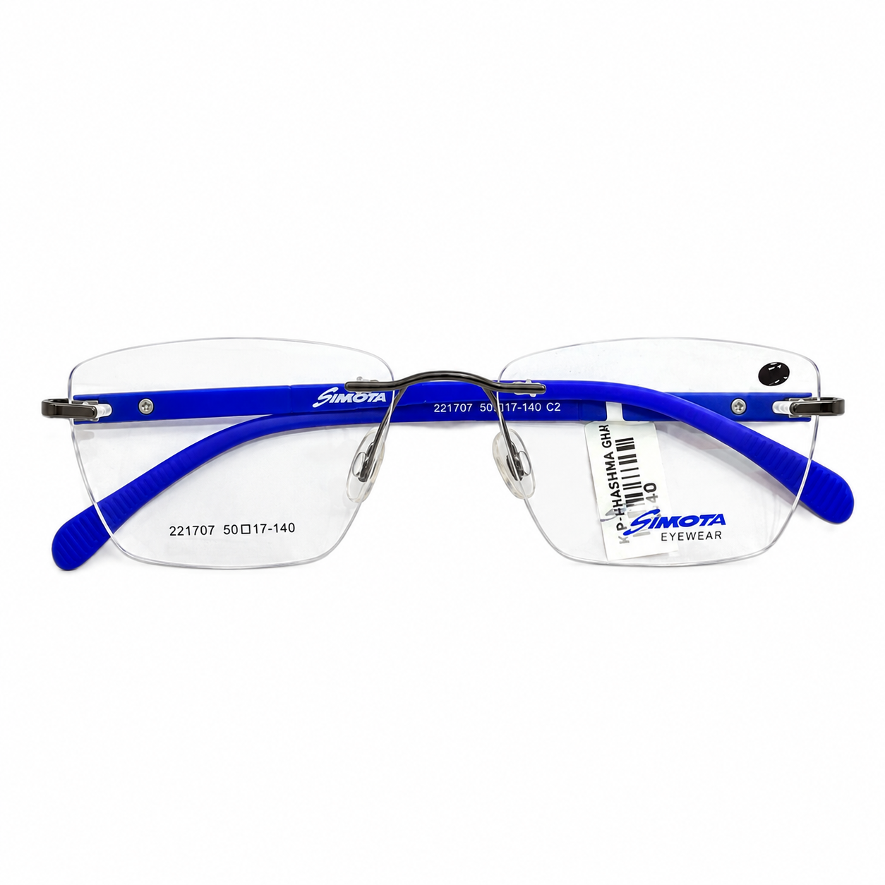 Simota 221707 Metal Metalic Gray Square Rimless 50