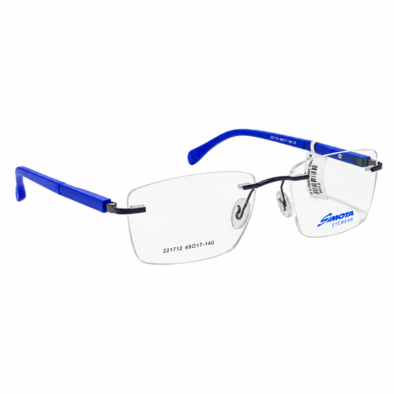 Simota 221712 Metal Blue Square Rimless 49