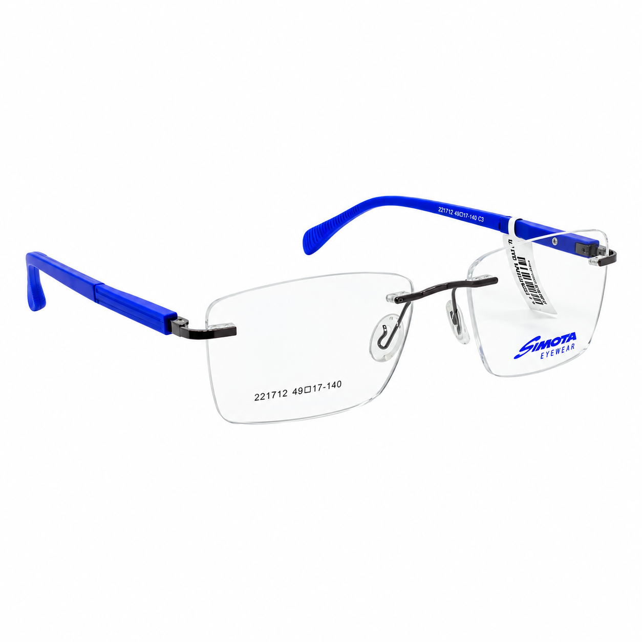 Simota 221712 Metal Metalic Gray Square Rimless 49