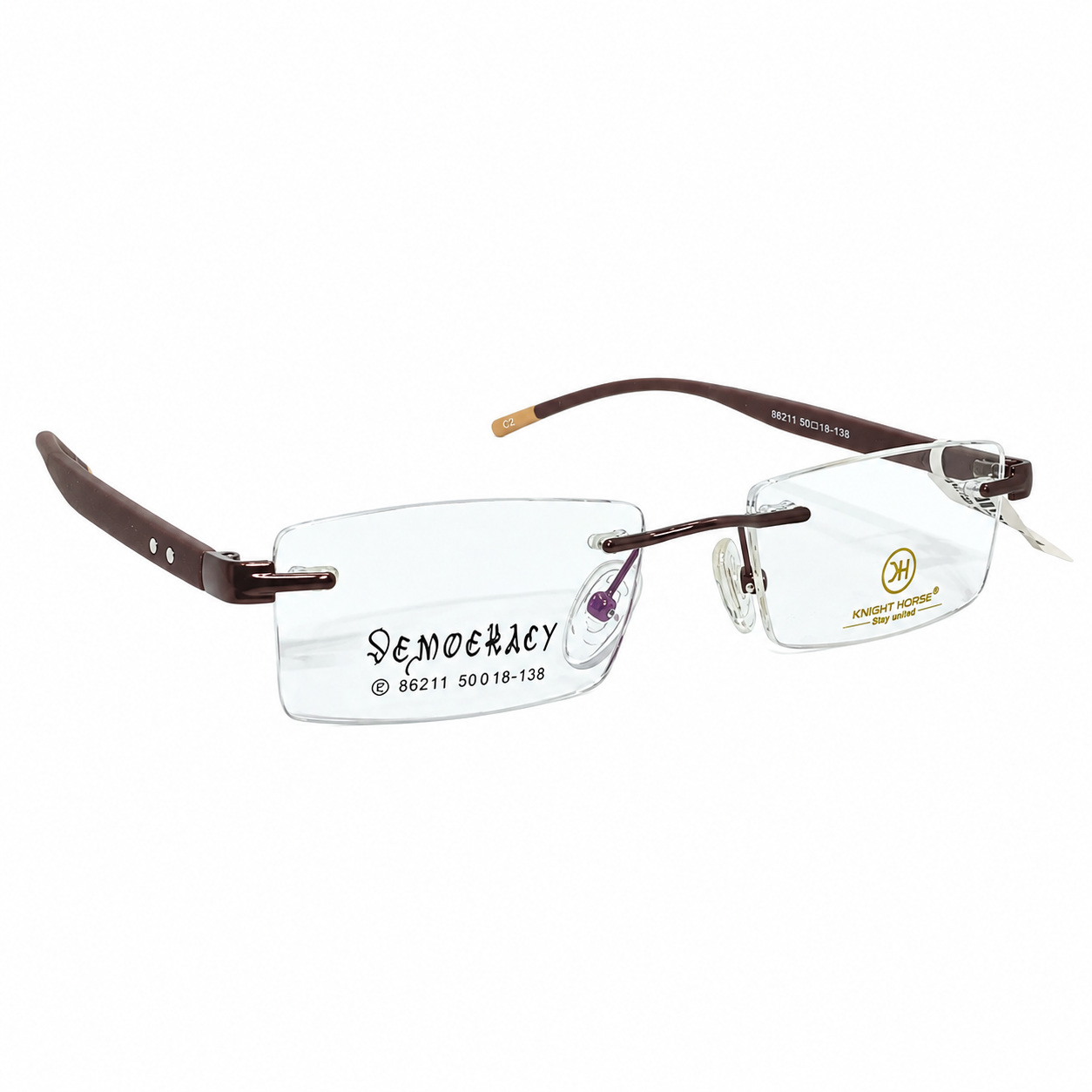 Knight Horse 86211 Metal Brown Rectangle Rimless 50