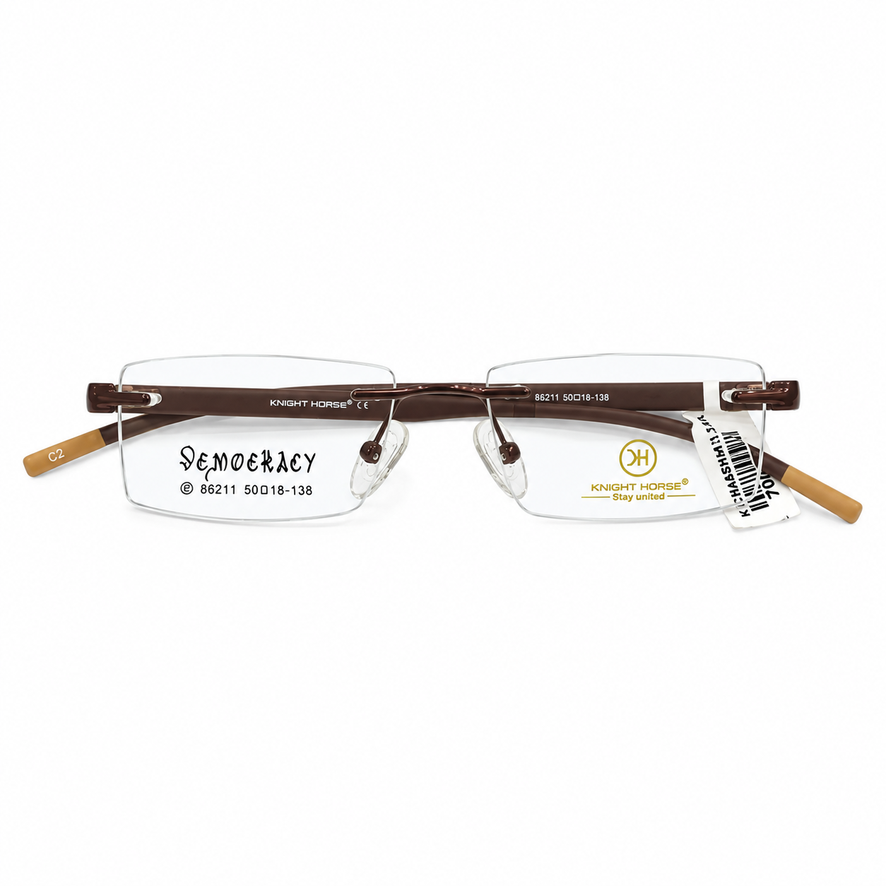 Knight Horse 86211 Metal Brown Rectangle Rimless 50