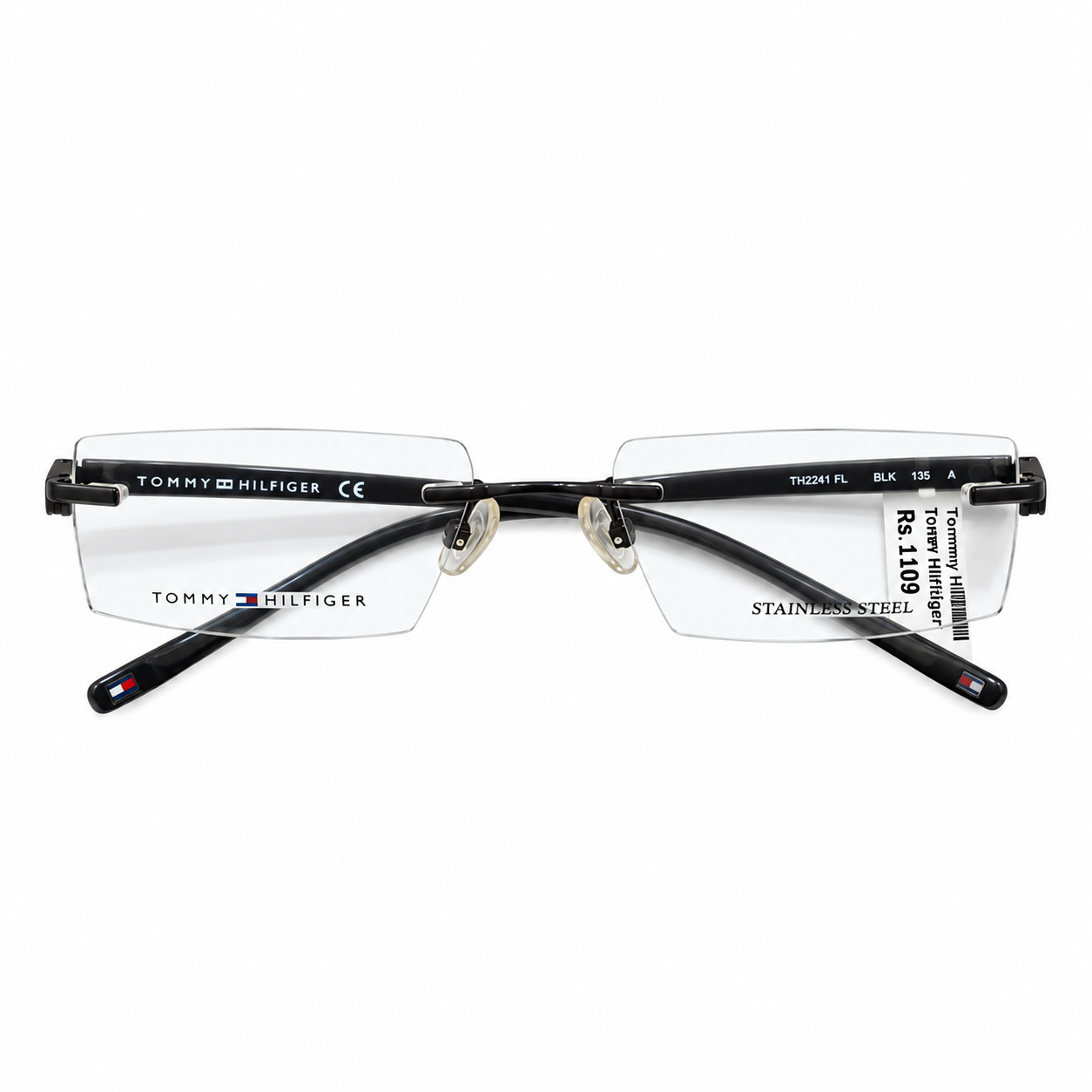 Tommy Hilfiger Th2241 Titanium Black Square Rimless 51