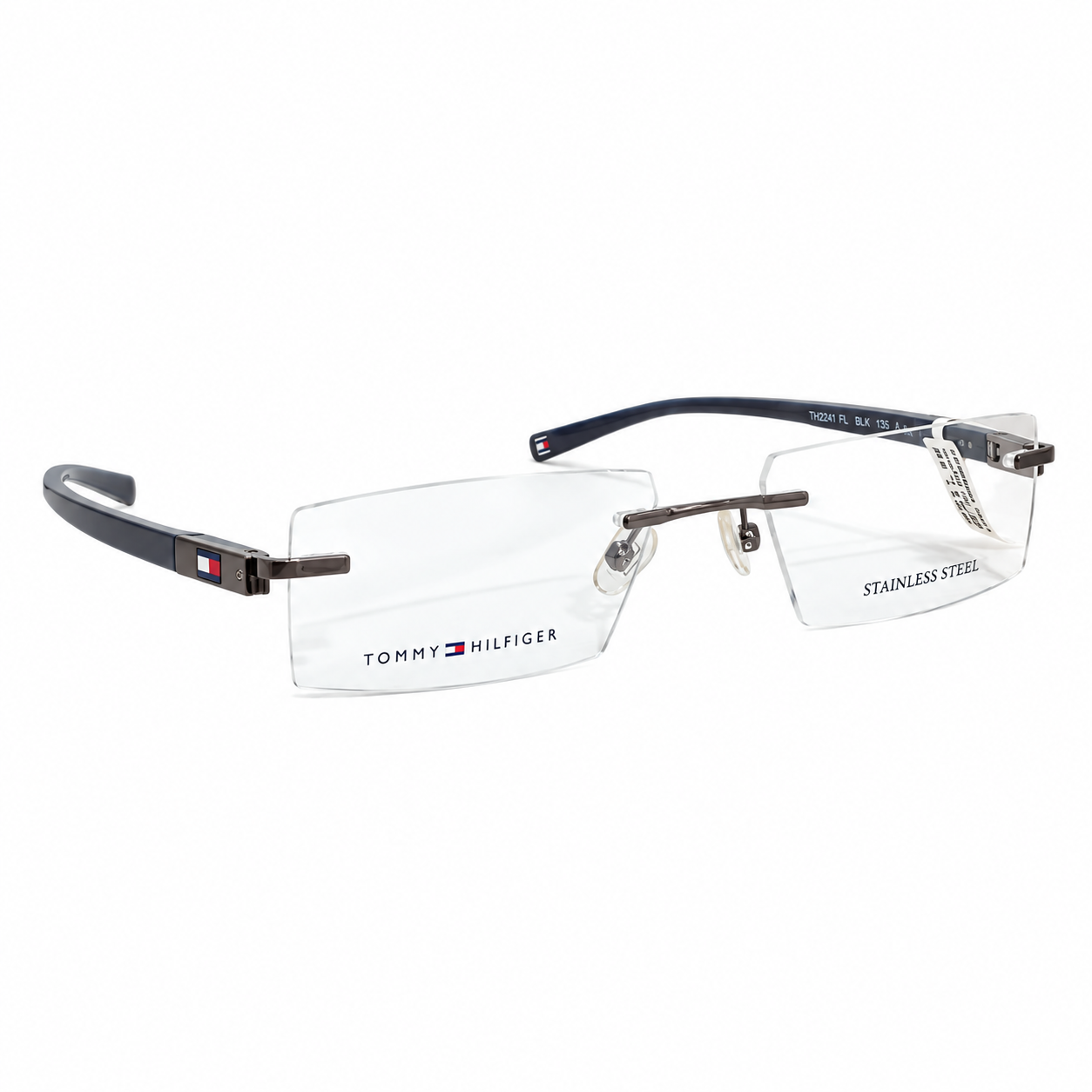 Tommy Hilfiger Th2241 Titanium Blue Square Rimless 51