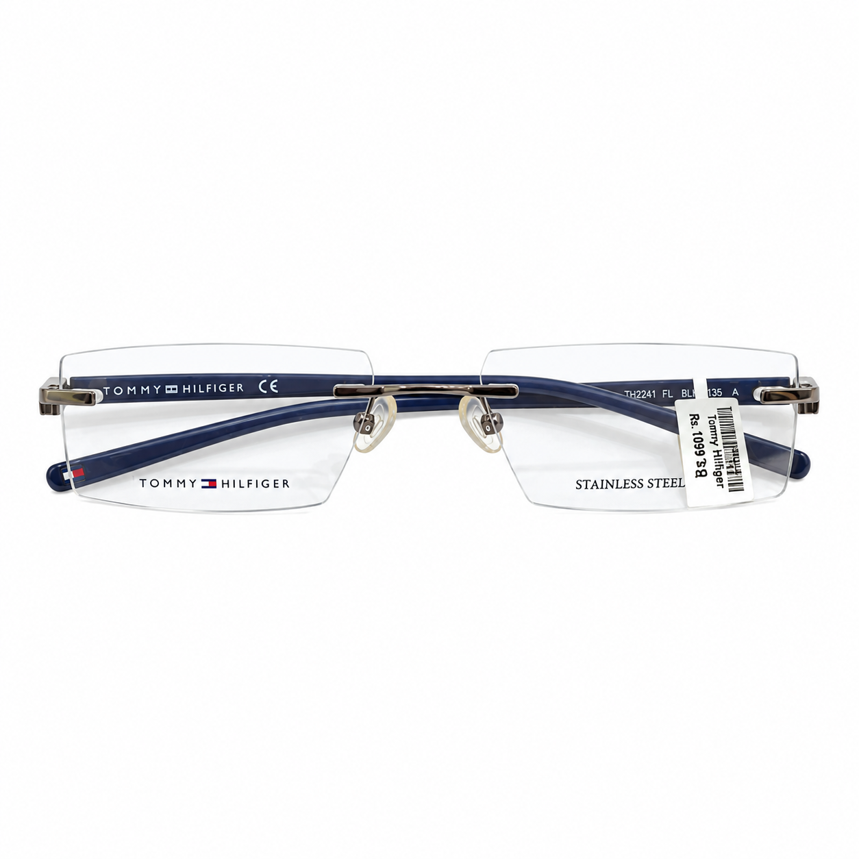 Tommy Hilfiger Th2241 Titanium Blue Square Rimless 51