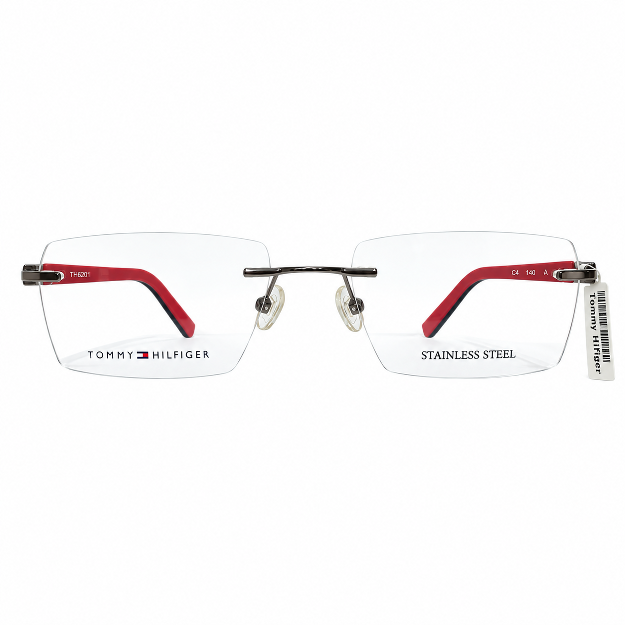Tommy Hilfiger Th6201 Acetate Silver Square Rimless 53