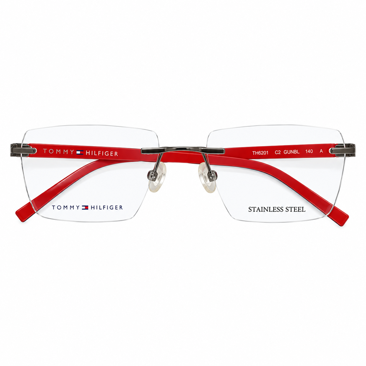 Tommy Hilfiger Th6201 Acetate Silver Square Rimless 53