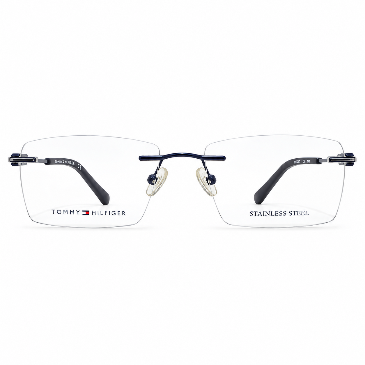 Tommy Hilfiger TH6279 Titanium Blue Square Rimless 53