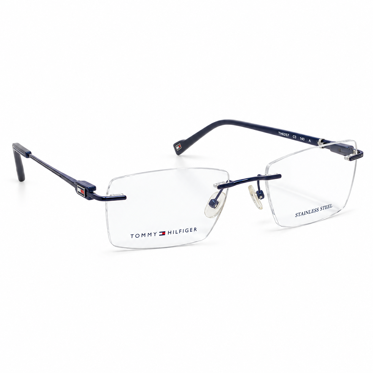Tommy Hilfiger TH6279 Titanium Blue Square Rimless 53