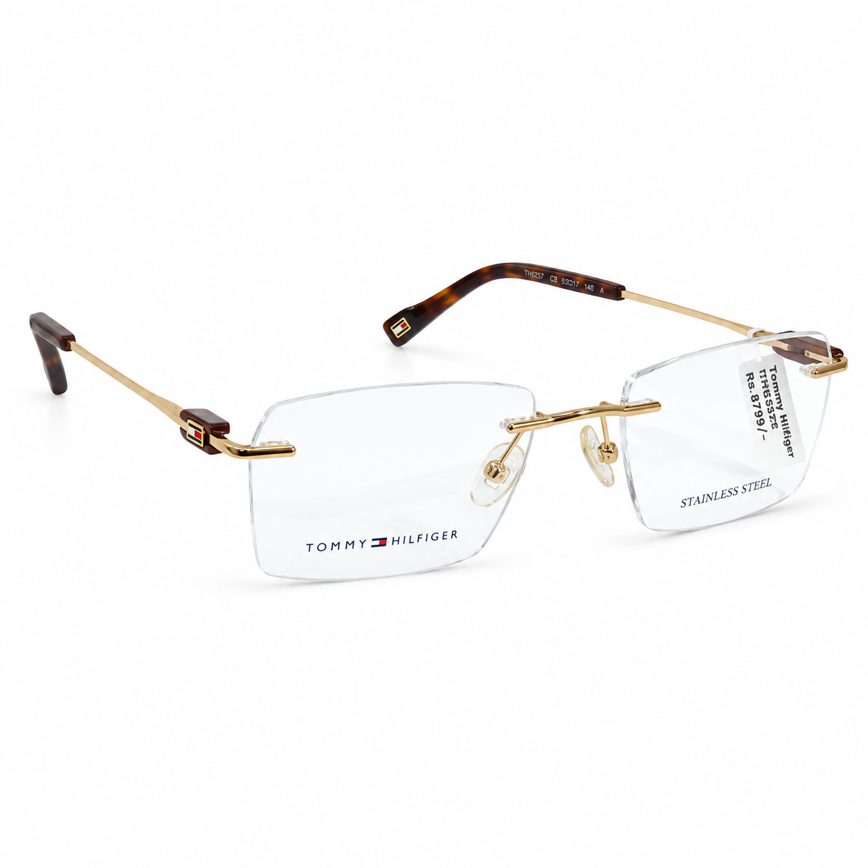 Tommy Hilfiger TH6279 Titanium Gold Square Rimless 53