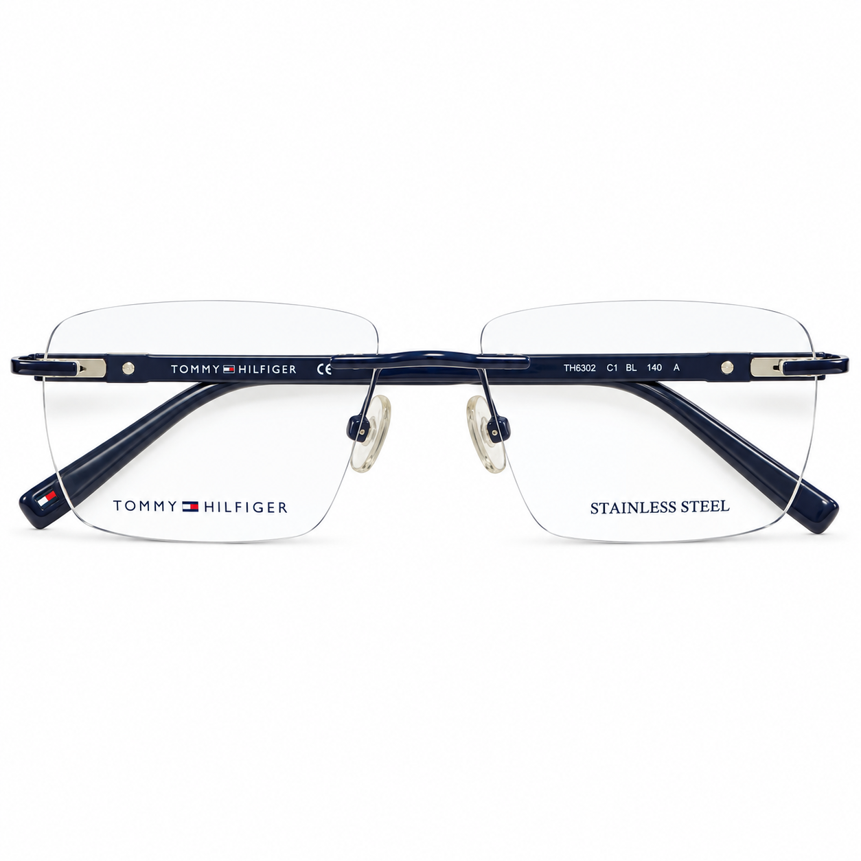 Tommy Hilfiger 6302 Titanium Black Square Rimless 53