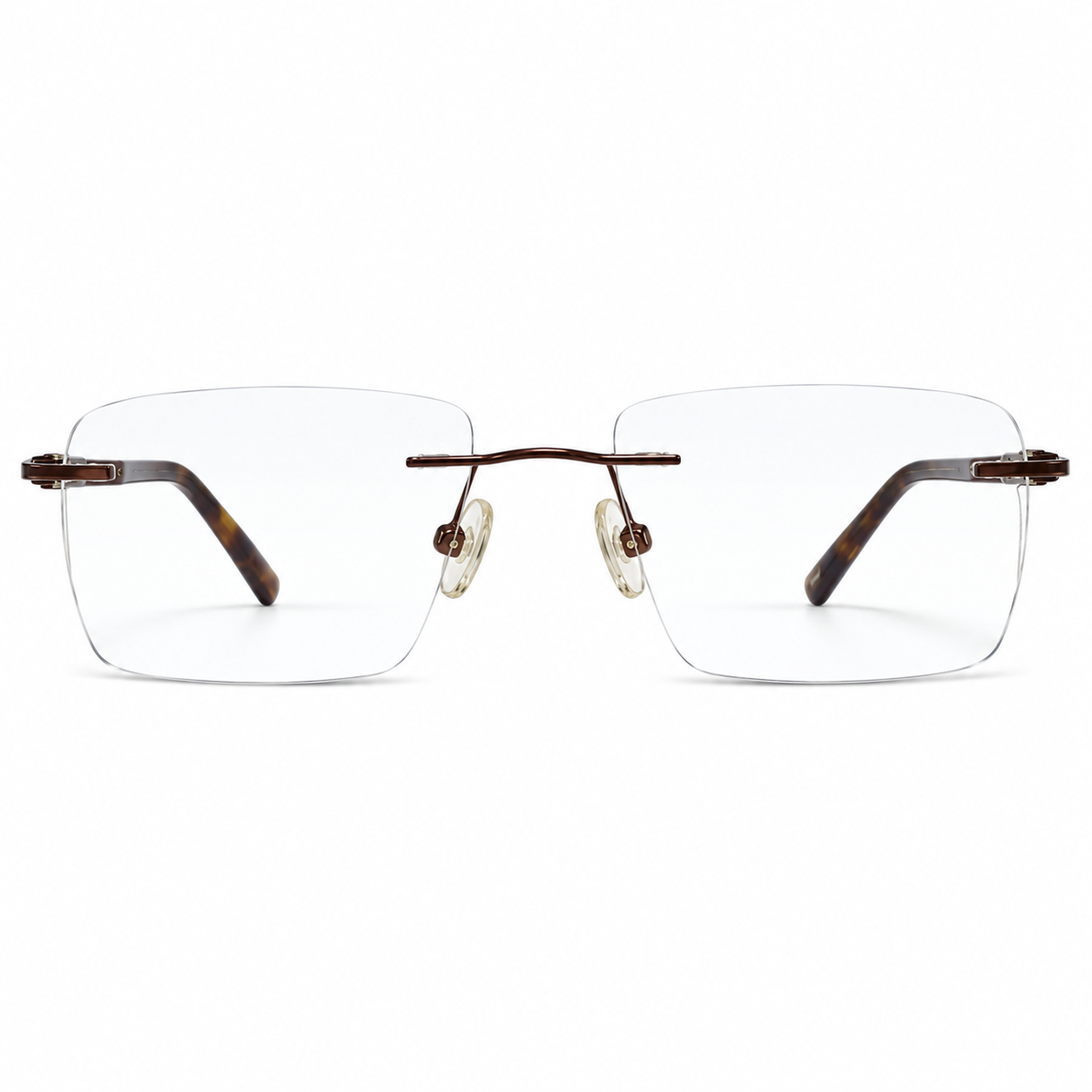 Tommy Hilfiger 6302 Titanium Brown Square Rimless 53