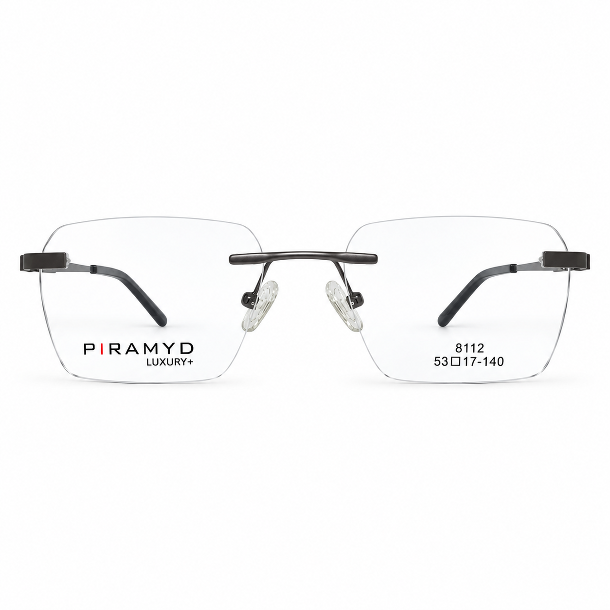 Piramyd 8112 Metal Metalic Gray Square Rimless 53