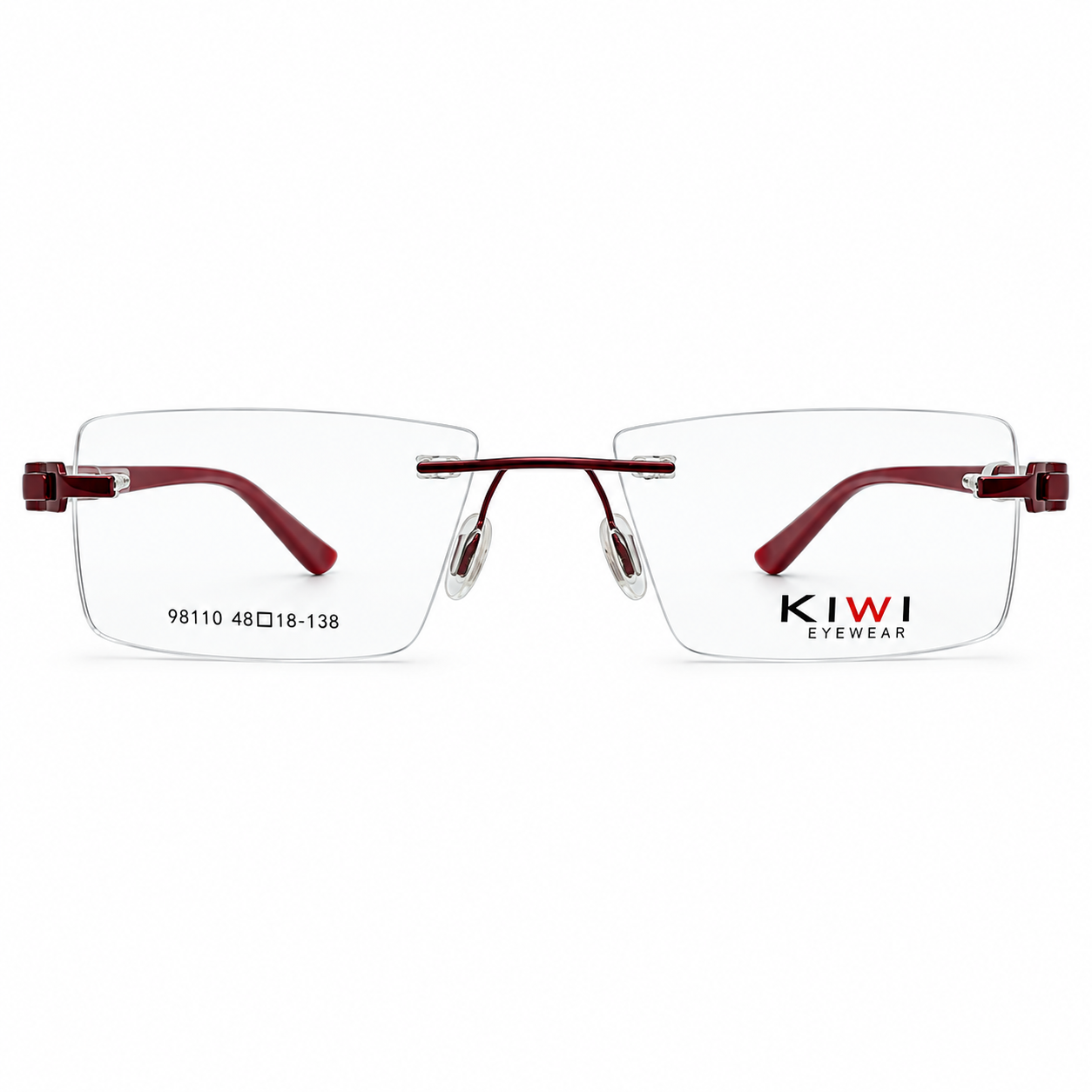 Kiwi 98110 Tr Flexi Charry Red Square Rimless 48
