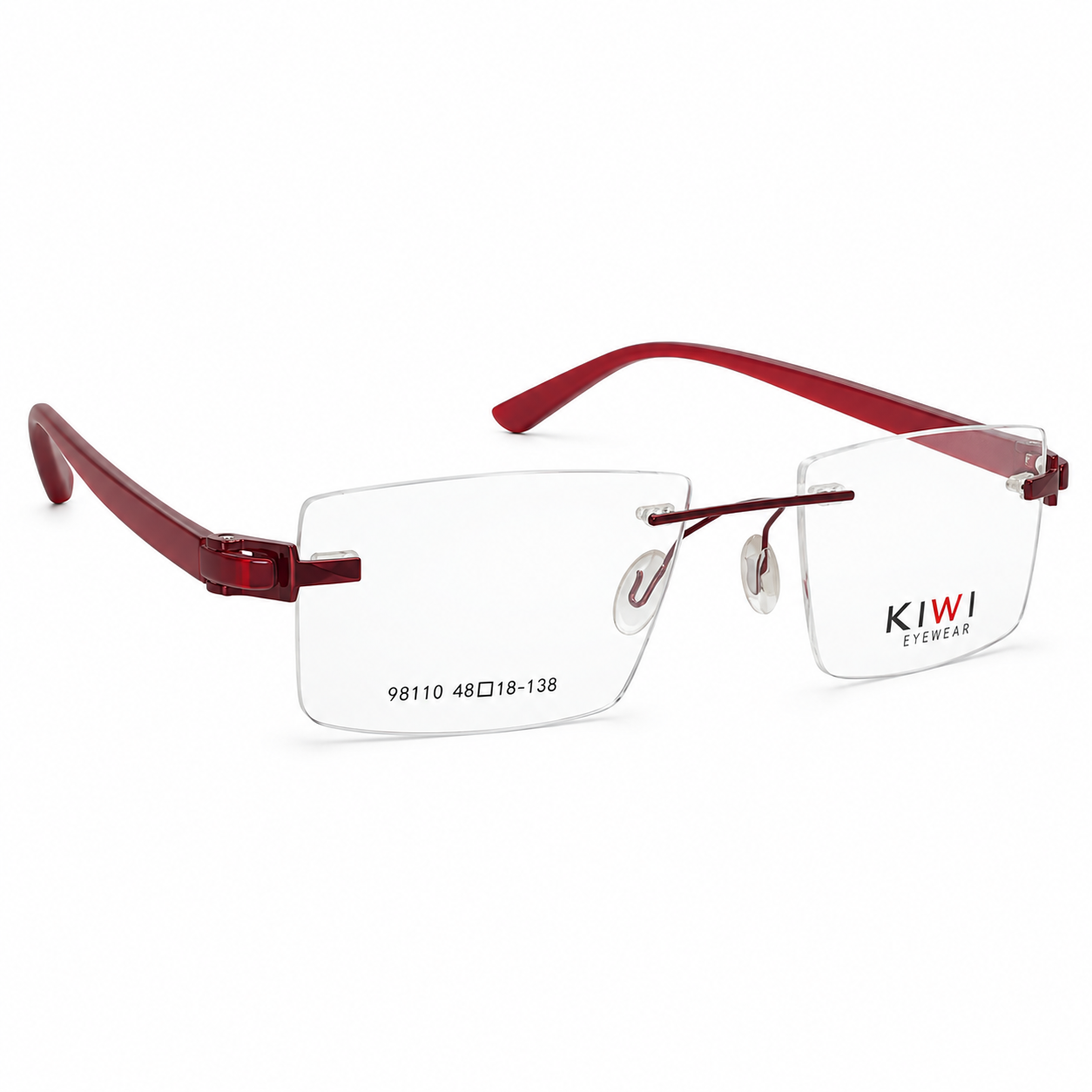 Kiwi 98110 Tr Flexi Charry Red Square Rimless 48