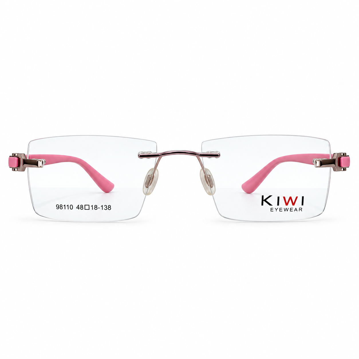 Kiwi 98110 Tr Flexi Pink Square Rimless 48