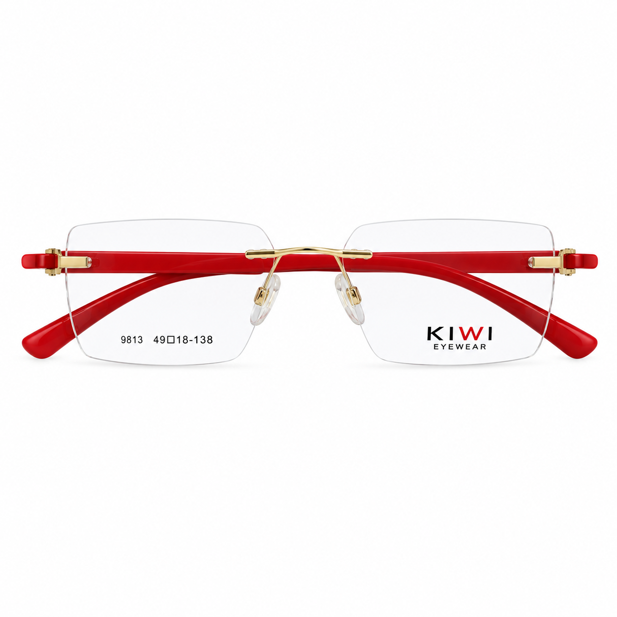 Kiwi 98108 Tr Flexi Silver Red Square Rimless 48