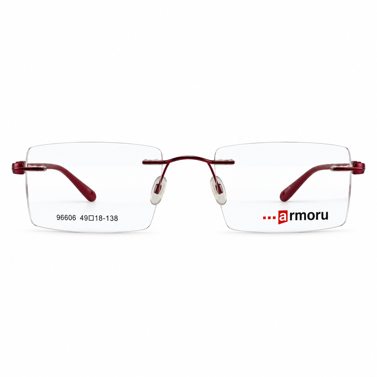 Armoru 96606 Metal Charry Red Square Rimless 49