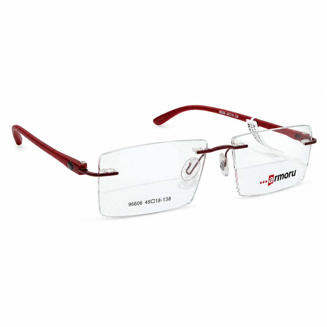 Armoru 96606 Metal Charry Red Square Rimless 49