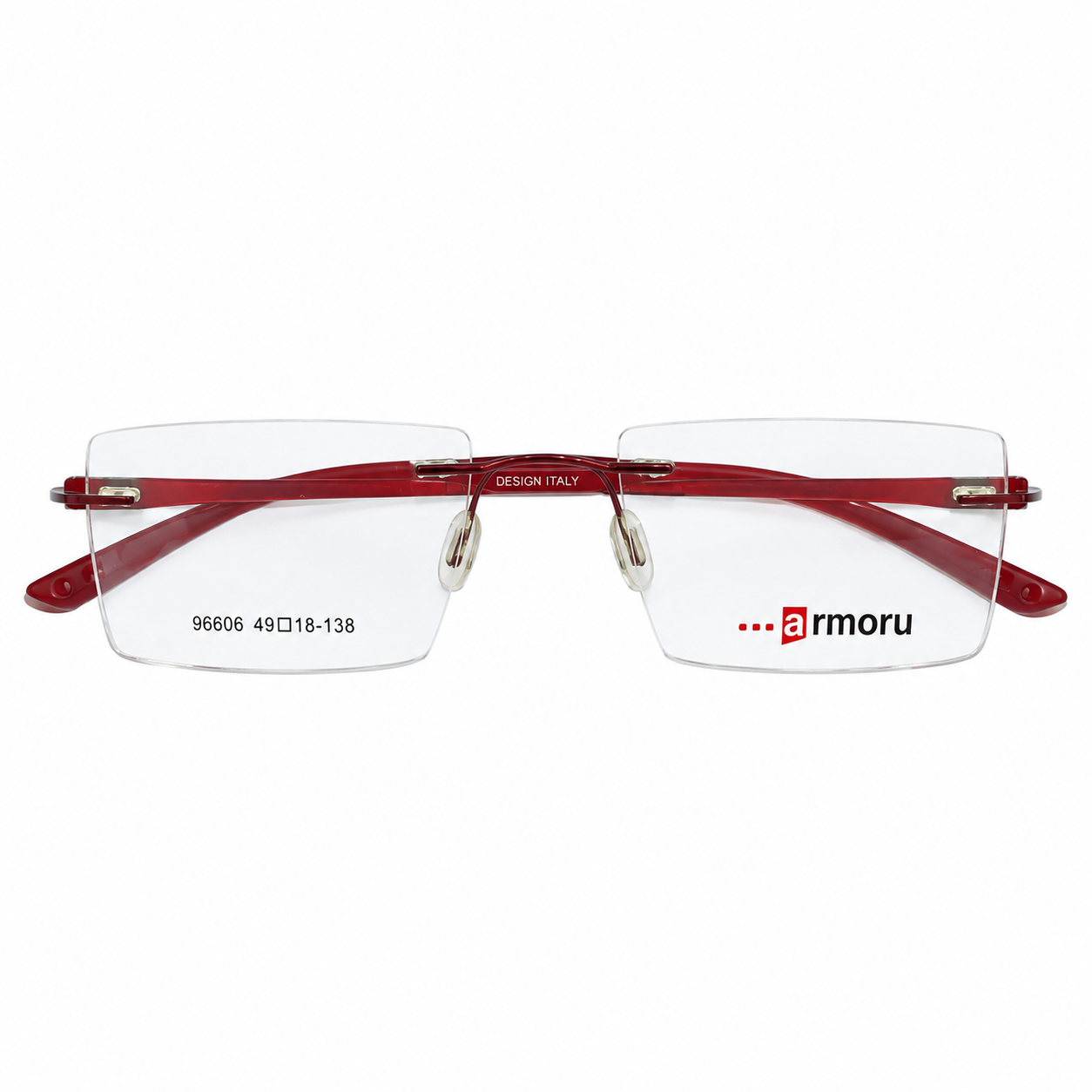 Armoru 96606 Metal Charry Red Square Rimless 49