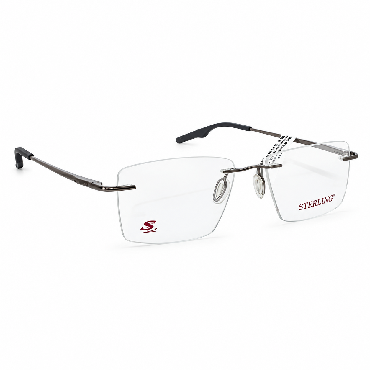 Wolfeyes 8208 Metal Metalic Gray Square Rimless 55