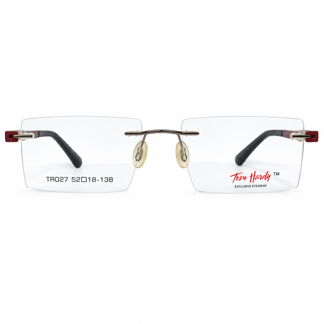 Tomhardy Tr027 Metal Tr Metalic Gray Square Rimless 52