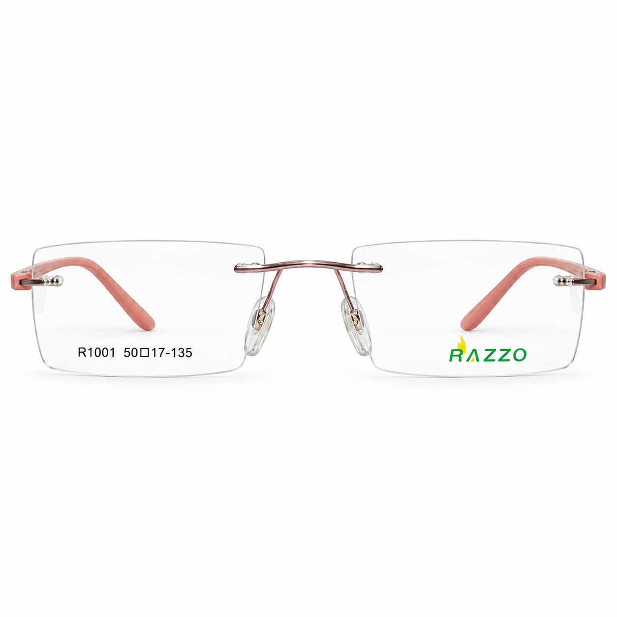 Razzo R1001 Metal Tr Pink Square Rimless 50