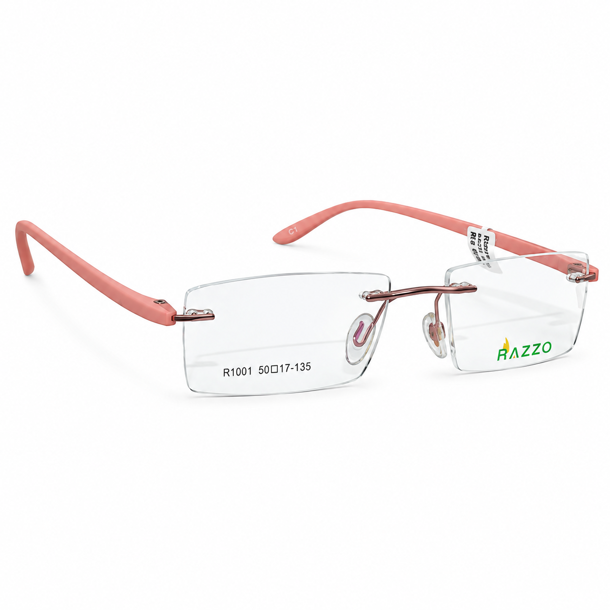 Razzo R1001 Metal Tr Pink Square Rimless 50