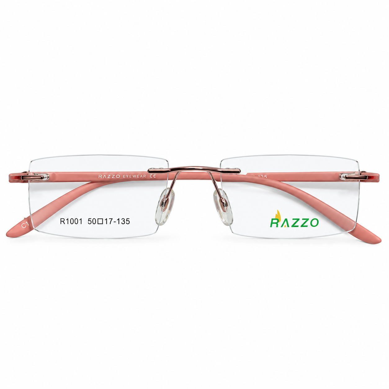 Razzo R1001 Metal Tr Pink Square Rimless 50