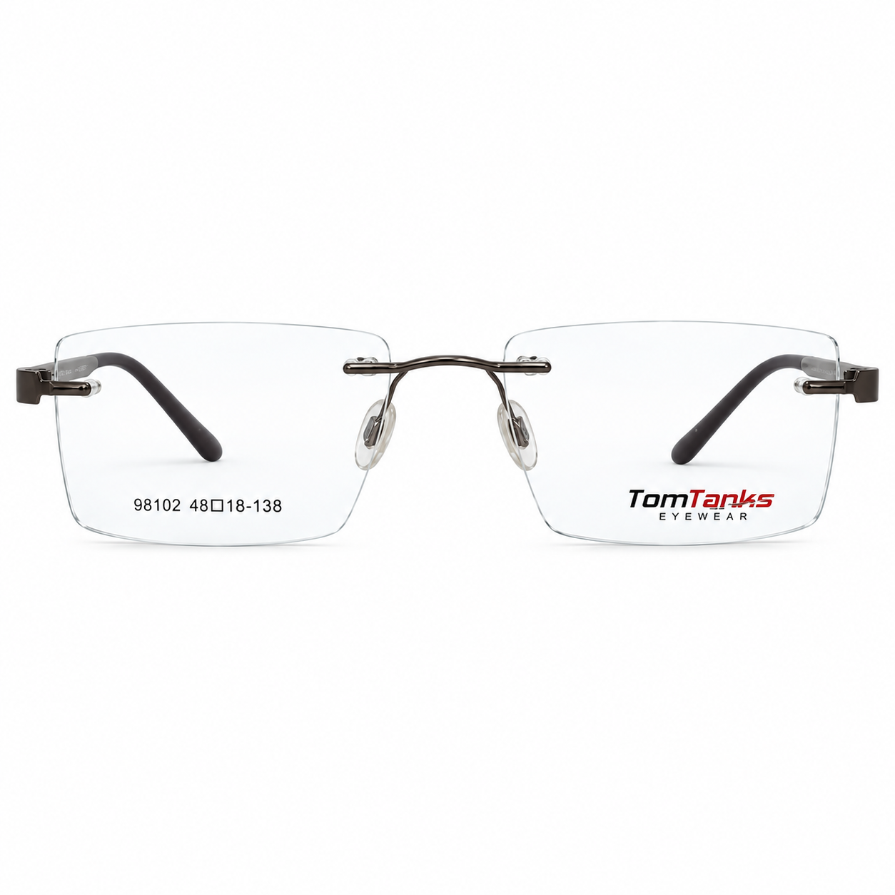 Tom Hans 98102 Metal Brown Rectangle Rimless 48