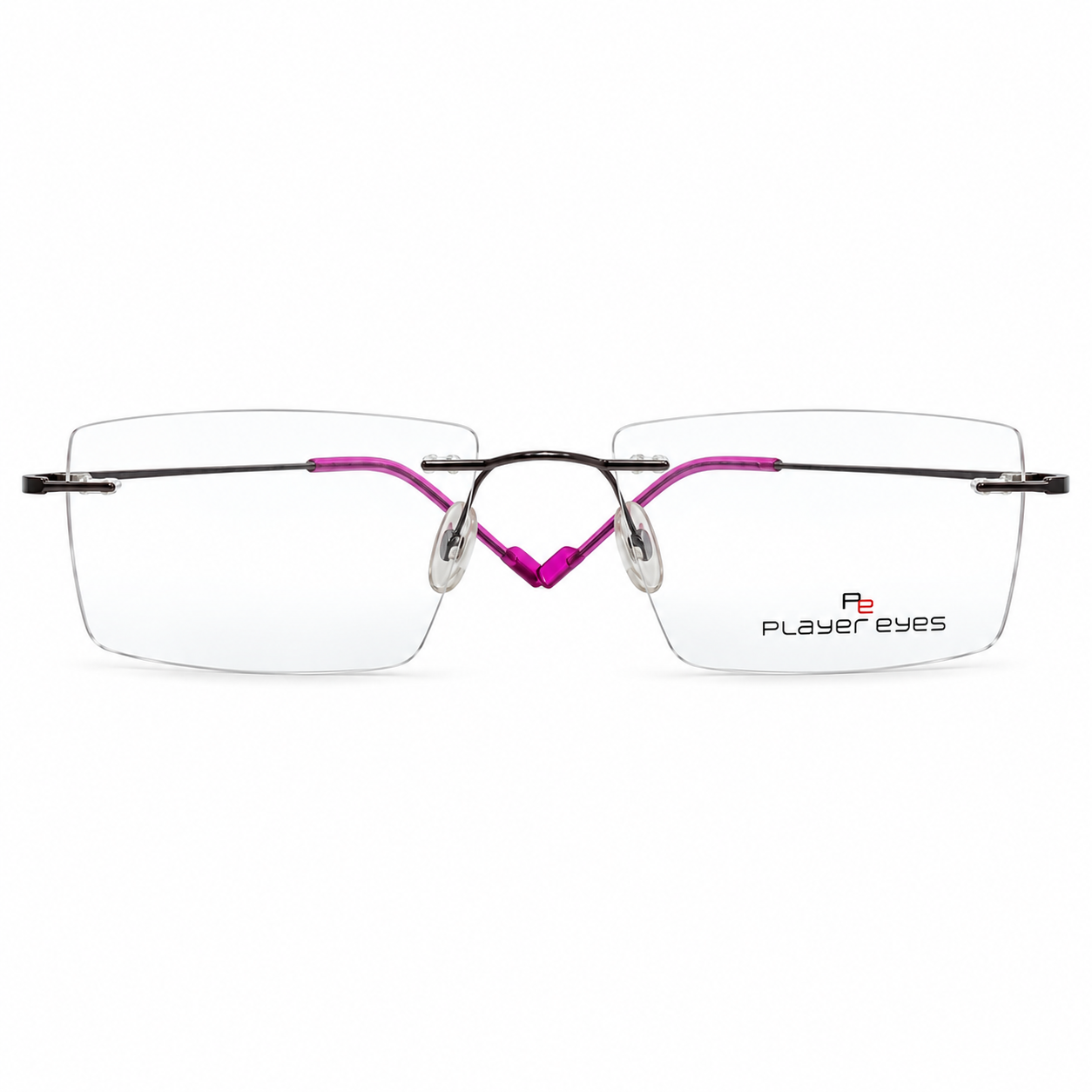 Playereyes 1304 Metal Purple Square Rimless 52