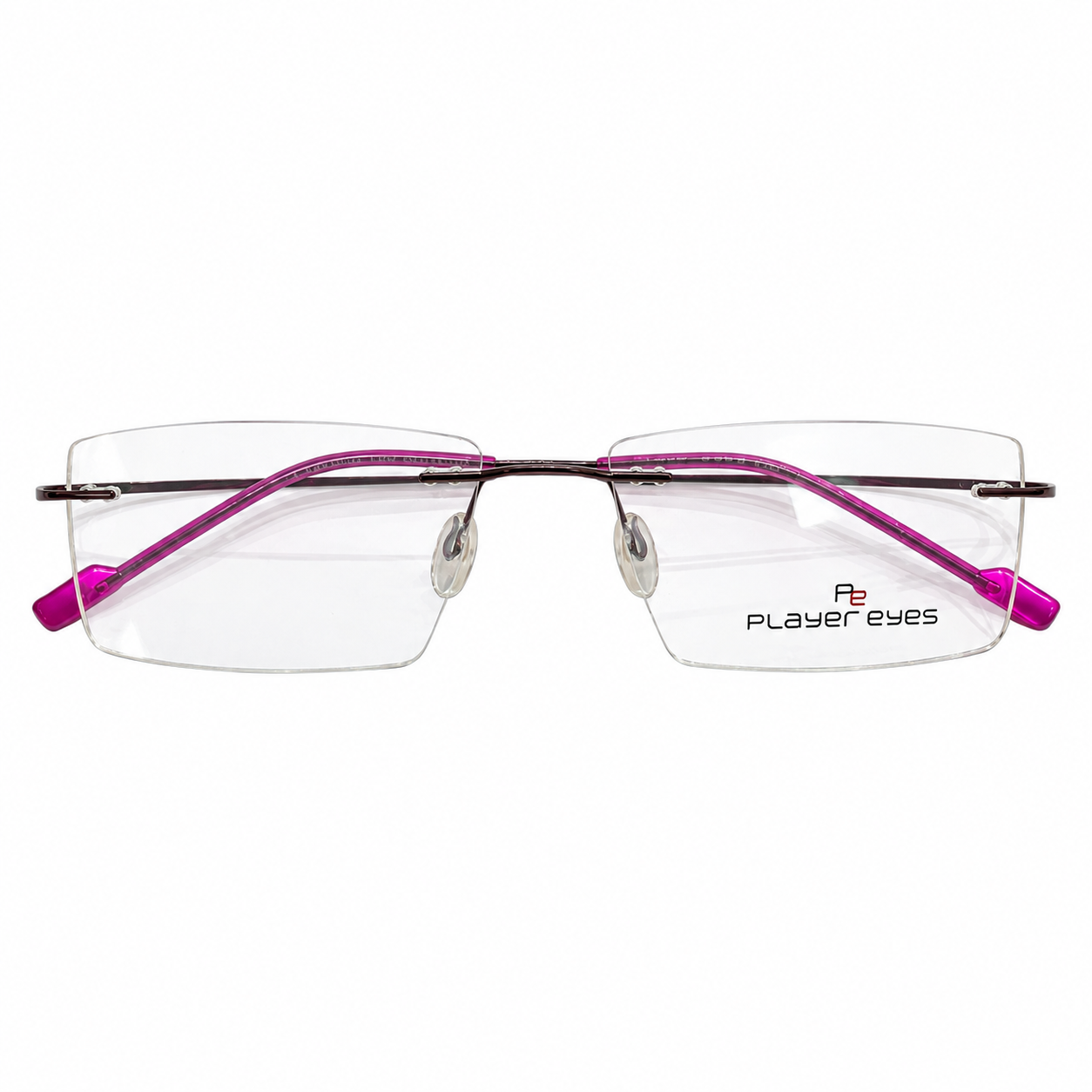 Playereyes 1304 Metal Purple Square Rimless 52