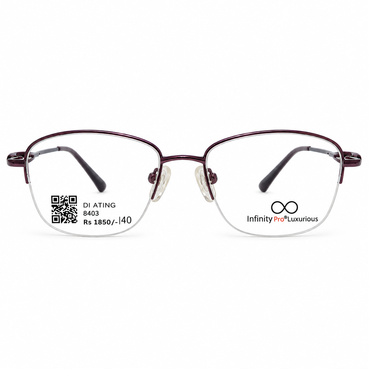 Infinity Pro Ip009 Metal Purple Oval Half Frame 51