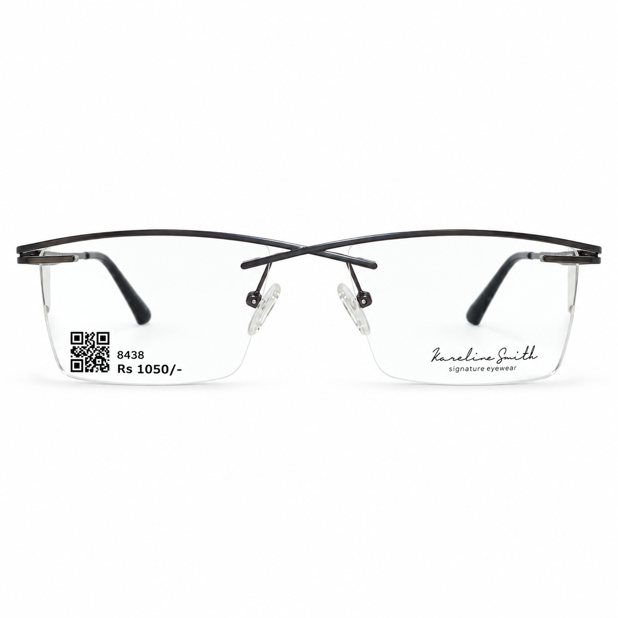 Karoline 81104 Metal Black Square Rimless 54